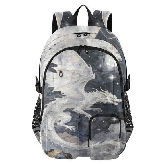 DIXRUYEE Moondragon Backpack for School 14Laptop Compatible with Reflective Safety Strips