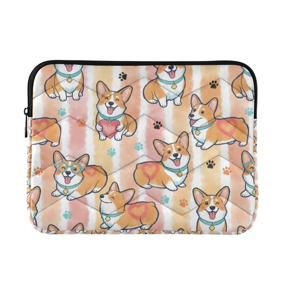 DIXRUYEE Multi-Layer Padded Corgi Dog Paws Laptop Sleeve Waterproof Shock Resistant Notebook Case for 13/14/15/16 Inch Laptops Office Slim Portable Computer Pouch