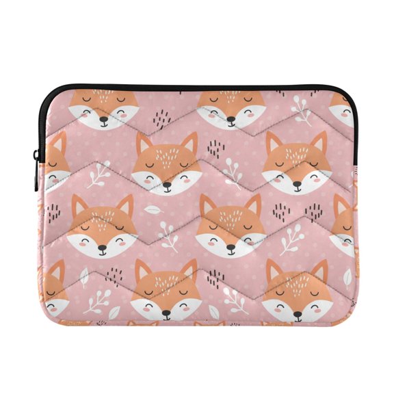 DIXRUYEE Multi-Layer Padded Cute Fox Laptop Sleeve Waterproof Shock Resistant Notebook Case for 13/14/15/16 Inch Laptops Office Slim Portable Computer Pouch