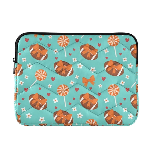 DIXRUYEE Multi-Layer Padded Football Lollipops Pattern Laptop Sleeve Waterproof Shock Resistant Notebook Case for 13/14/15/16 Inch Laptops Office Slim Portable Computer Pouch