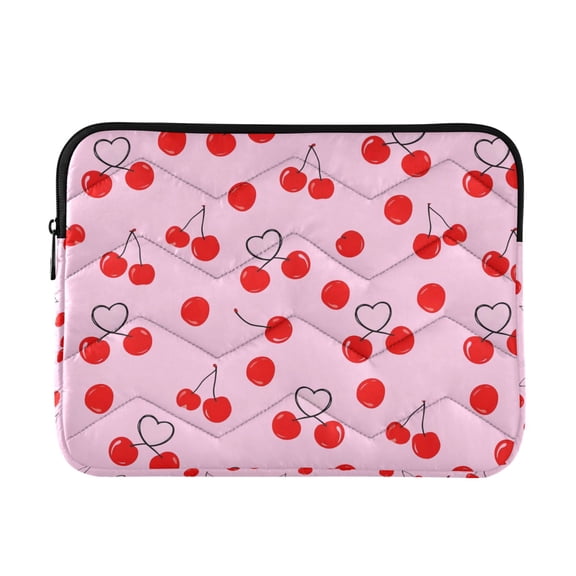 DIXRUYEE Multi-Layer Padded Simple Heart Shaped Cherry Laptop Sleeve Waterproof Shock Resistant Notebook Case for 13/14/15/16 Inch Laptops Office Slim Portable Computer Pouch