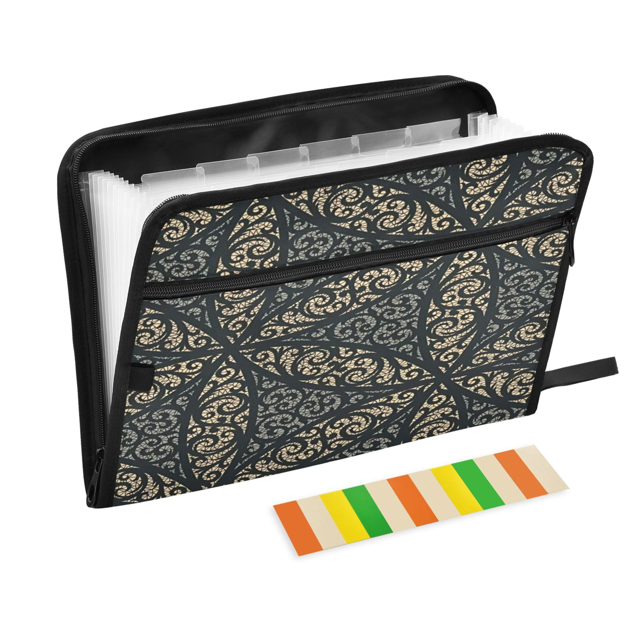 DIXRUYEE Organ Folders Expanding Folder 13 Pocket-Baroque Swirl Pattern ...
