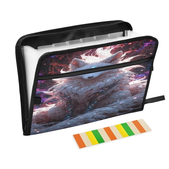 DIXRUYEE Organ Folders Expanding Folder 13 Pocket-Celestial Glow Fox Pattern