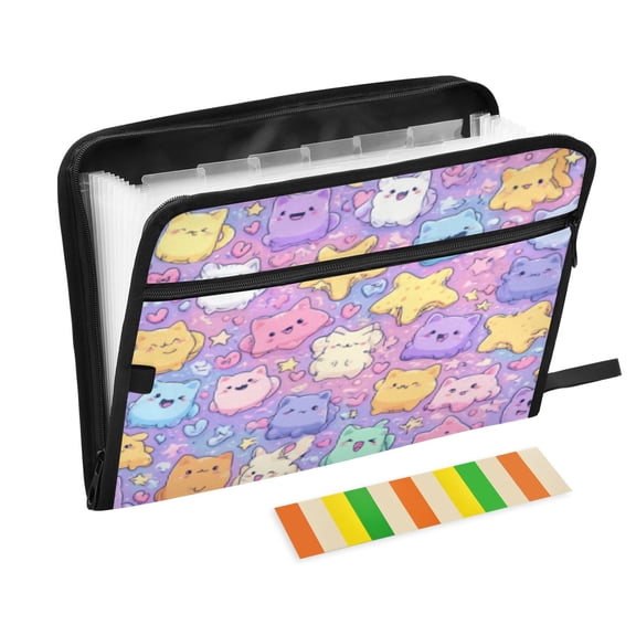 DIXRUYEE Organ Folders Expanding Folder 13 Pocket-Critter Carnival Pattern