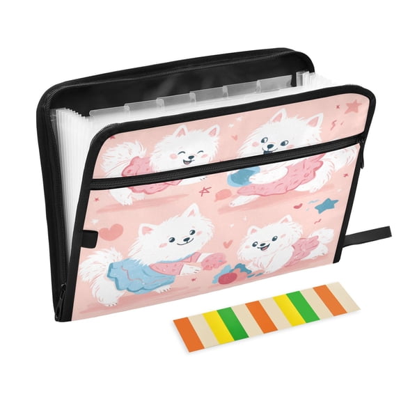 DIXRUYEE Organ Folders Expanding Folder 13 Pocket-Cute Canine Carnival Pattern