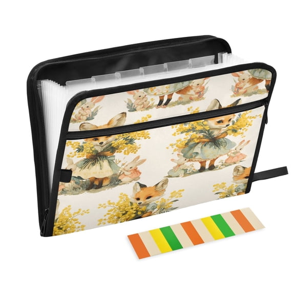 DIXRUYEE Organ Folders Expanding Folder 13 Pocket-Fox Flower Pattern