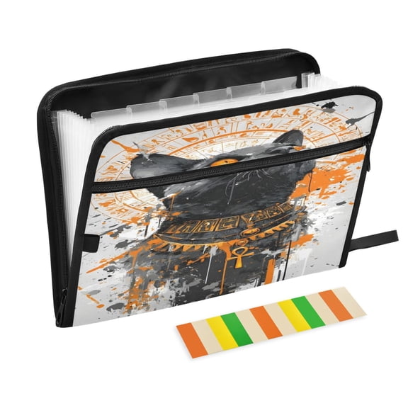 DIXRUYEE Organ Folders Expanding Folder 13 Pocket-Gilded Splatter Cat Pattern