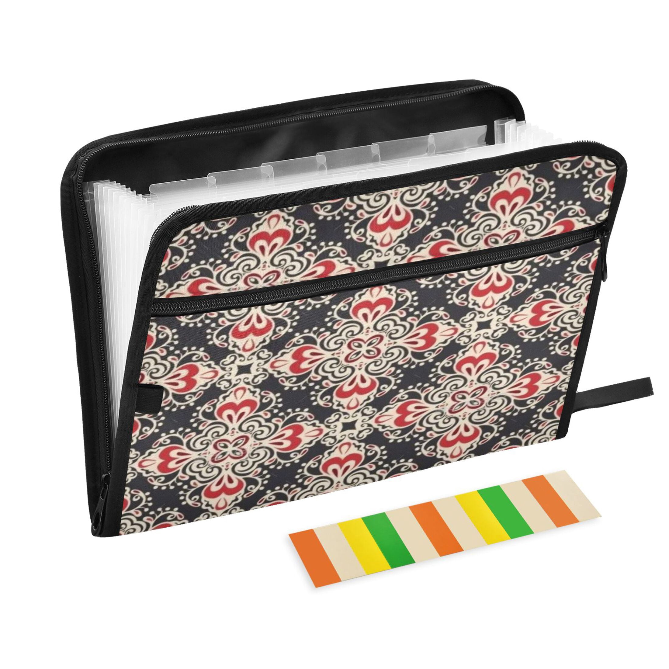 DIXRUYEE Organ Folders Expanding Folder 13 Pocket-Noir Heart Scroll ...