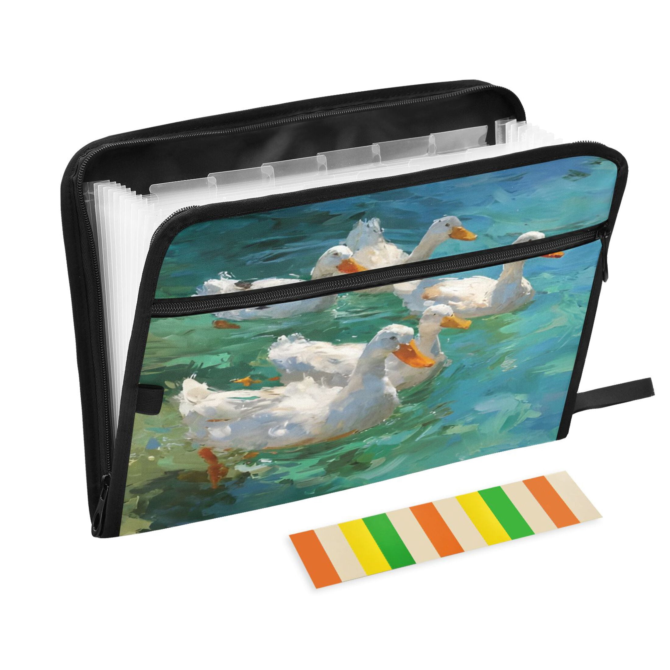 Window Duck Folder DIXRUYEE Organ Folders Expanding Folder 13 Pocket-Turquoise Water Ducks ...