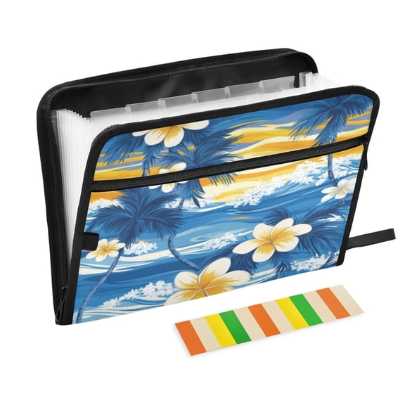DIXRUYEE Organ Folders Expanding Folder with Color Label 13 Pocket Golden Getaway Printed