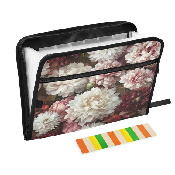 DIXRUYEE Organ Folders Expanding Folder with Color Label 13 Pocket Blossoms in Bloom Printed