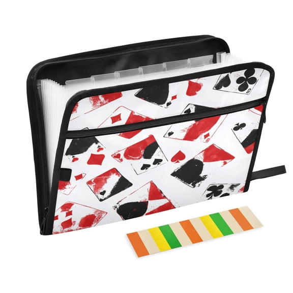 DIXRUYEE Organ Folders Expanding Folder with Color Label 13 Pocket Cards Of Chance Printed