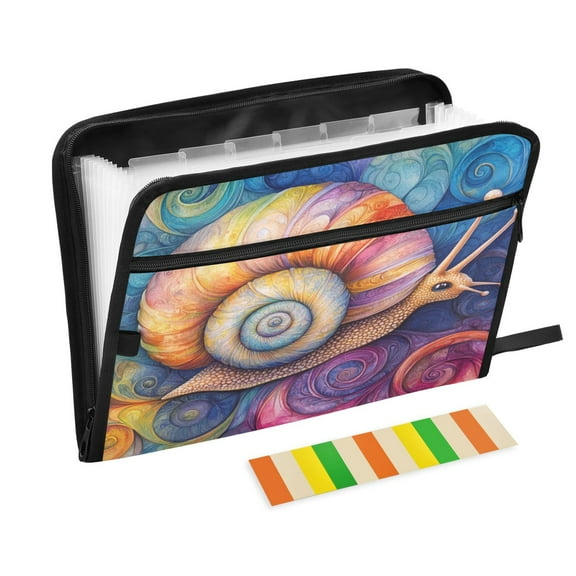 DIXRUYEE Organ Folders Expanding Folder with Color Label 13 Pocket Colorful Spiral Printed
