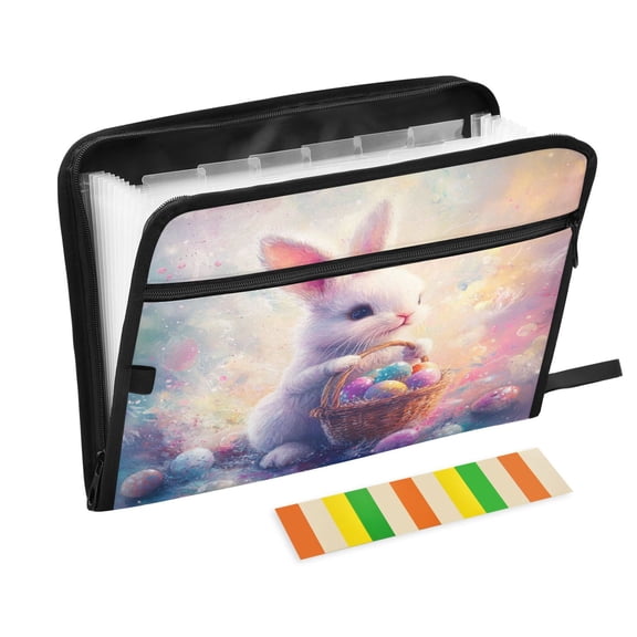DIXRUYEE Organ Folders Expanding Folder with Color Label 13 Pocket Cosmic Cat Nap Printed