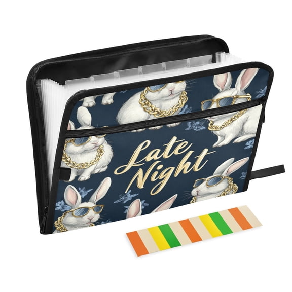 DIXRUYEE Organ Folders Expanding Folder with Color Label 13 Pocket Late Night Vibes Printed