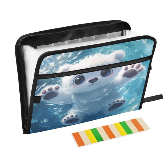 DIXRUYEE Organ Folders Expanding Folder with Color Label 13 Pocket Paws in Paradise Printed