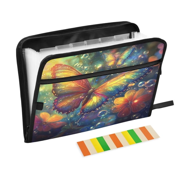 DIXRUYEE Organ Folders Expanding Folder with Color Label 13 Pocket Radiant Reflections Printed