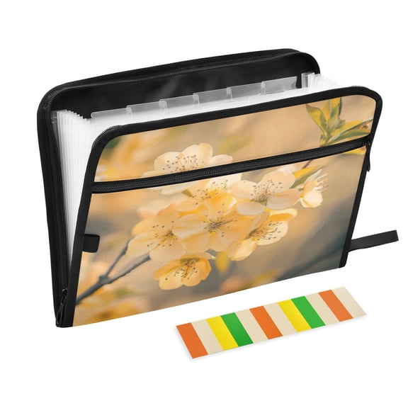 DIXRUYEE Organ Folders Expanding Folder with Color Label 13 Pocket Spring Blossom Glow Printed