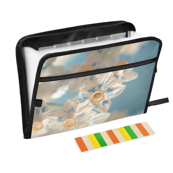 DIXRUYEE Organ Folders Expanding Folder with Color Label 13 Pocket Spring Blossom Printed