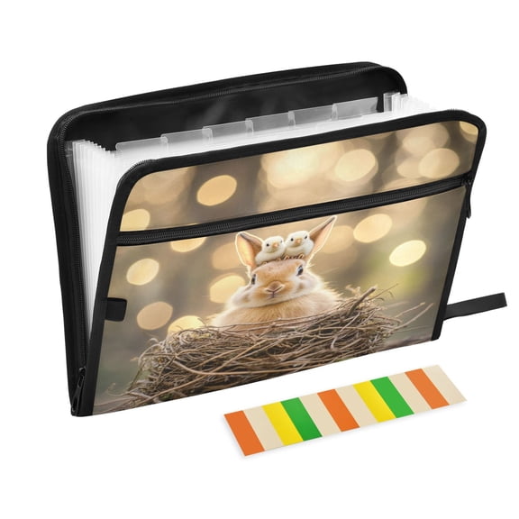 DIXRUYEE Organ Folders Expanding Folder with Color Label 13 Pocket Squirrel's Spring Smile Printed