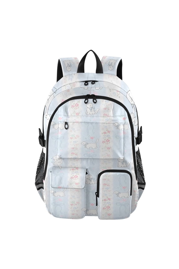 Pale Stripe Critter Backpack for School 14Laptop Compatible with Reflective Safety Strips