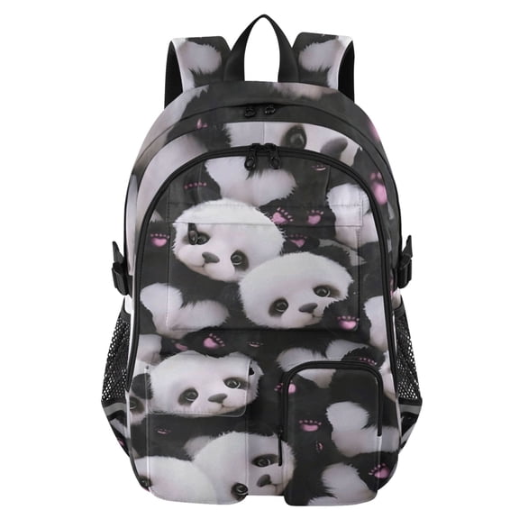 DIXRUYEE Panda Love Bomb Backpack for School 14Laptop Compatible with Reflective Safety Strips