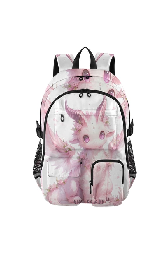 Pastel Winged Dragon Backpack for School 14Laptop Compatible with Reflective Safety Strips
