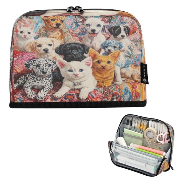 DIXRUYEE Pencil Case Large Capacity Pencil Bag simple Adorable Companions Pattern