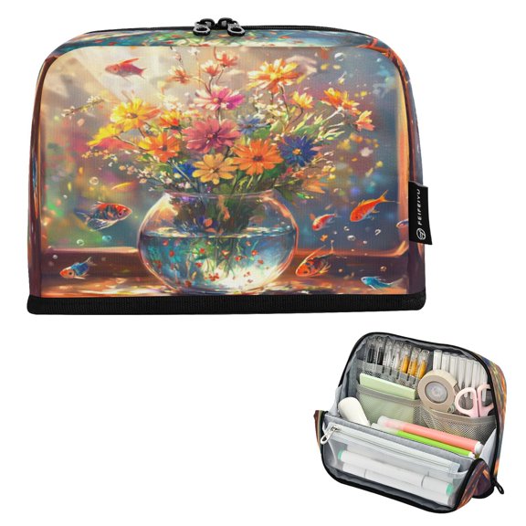 DIXRUYEE Pencil Case Large Capacity Pencil Bag simple Colorful Reflections Pattern