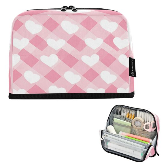 DIXRUYEE Pencil Case Large Capacity Pencil Bag simple Heartfelt Harmony Pattern