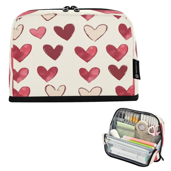 DIXRUYEE Pencil Case Large Capacity Pencil Bag simple Heartfelt Patterns Pattern