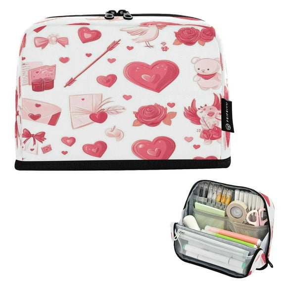 DIXRUYEE Pencil Case Large Capacity Pencil Bag simple Love in Bloom Pattern