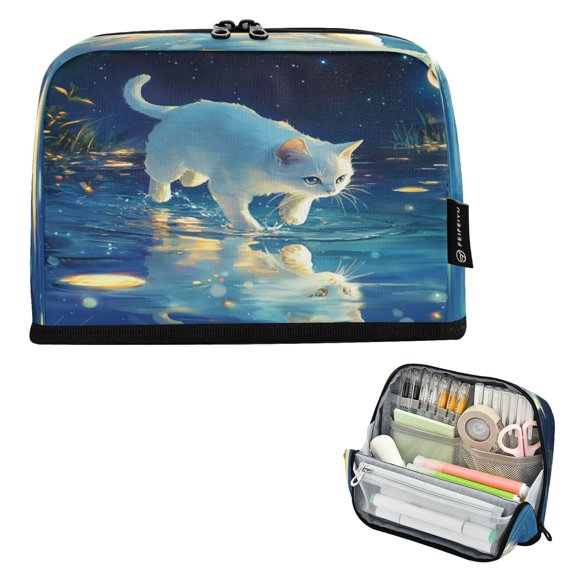 DIXRUYEE Pencil Case Large Capacity Pencil Bag simple Lunar Prowl Pattern