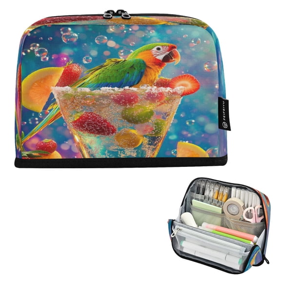 DIXRUYEE Pencil Case Large Capacity Pencil Bag simple Sparkling Summer Sips Pattern