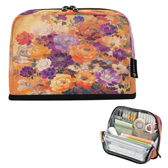 DIXRUYEE Pencil Case Large Capacity Pencil Bag simple Vibrant Floral Burst Pattern