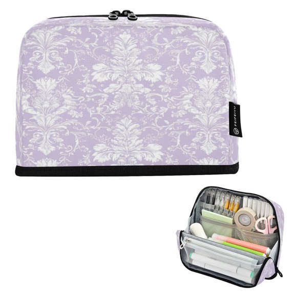 DIXRUYEE Pencil Case Large Capacity Pencil Bag simple Whimsical Floral Damask Pattern