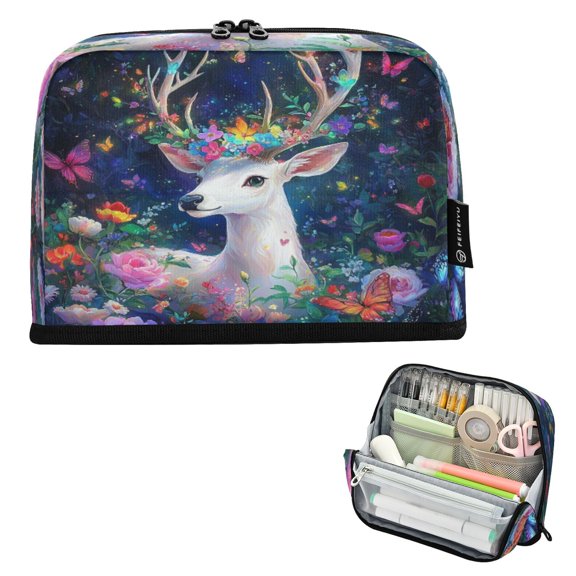 DIXRUYEE Pencil Case Large Capacity Pencil Bag simple Whimsical Garden Guardian Pattern