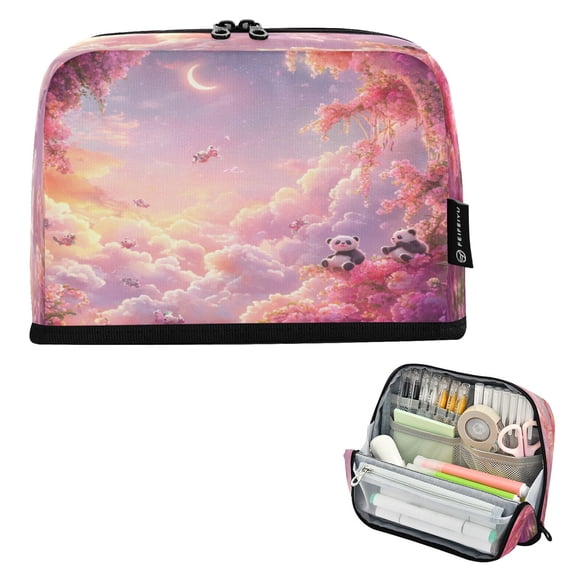 DIXRUYEE Pencil Case Large Capacity Pencil Bag simple Whimsical Panda Realm Pattern