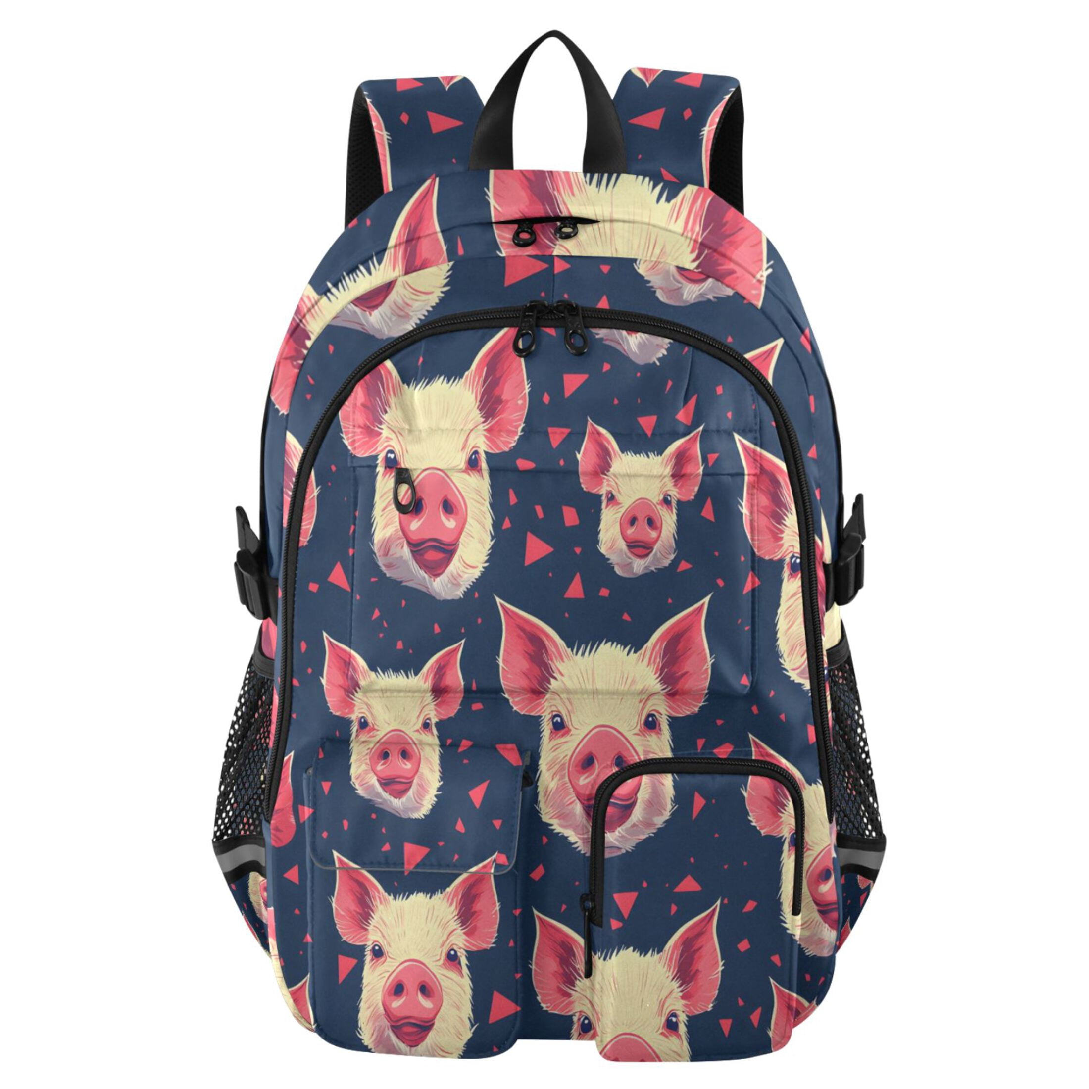DIXRUYEE Pigfaces Triangles Pattern Backpack for School 14”Laptop ...
