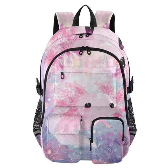 DIXRUYEE Pink Fish Waterworld Backpack for School 14Laptop Compatible with Reflective Safety Strips