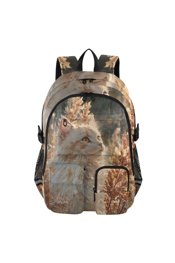 Reed Field Cat Backpack for School 14”Laptop Compatible with Reflective Safety Strips