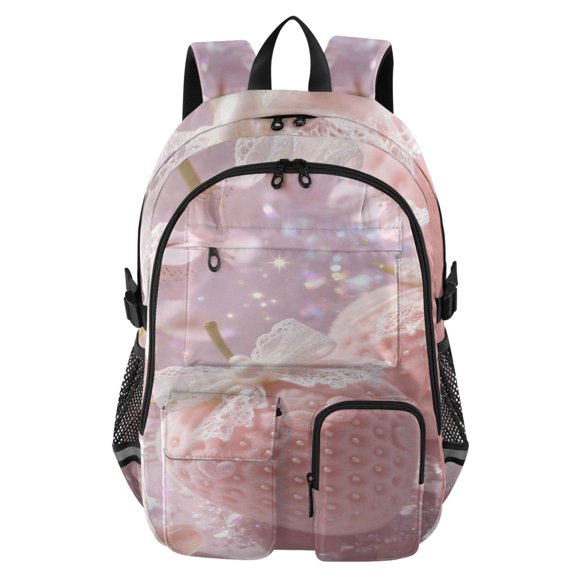 DIXRUYEE Sakura Berry Backpack for School 14Laptop Compatible with Reflective Safety Strips