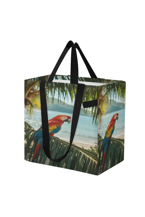 Shoulderbag Canvas Tote Multi-Use Bag In Beachside Macaw Breeze Pattern