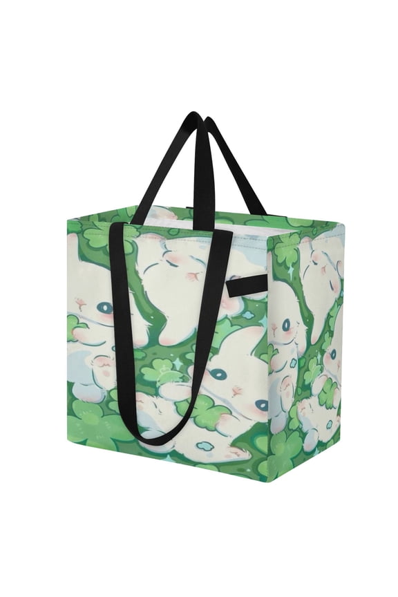 Shoulderbag Canvas Tote Multi-Use Bag In Clover Bunny Play Pattern