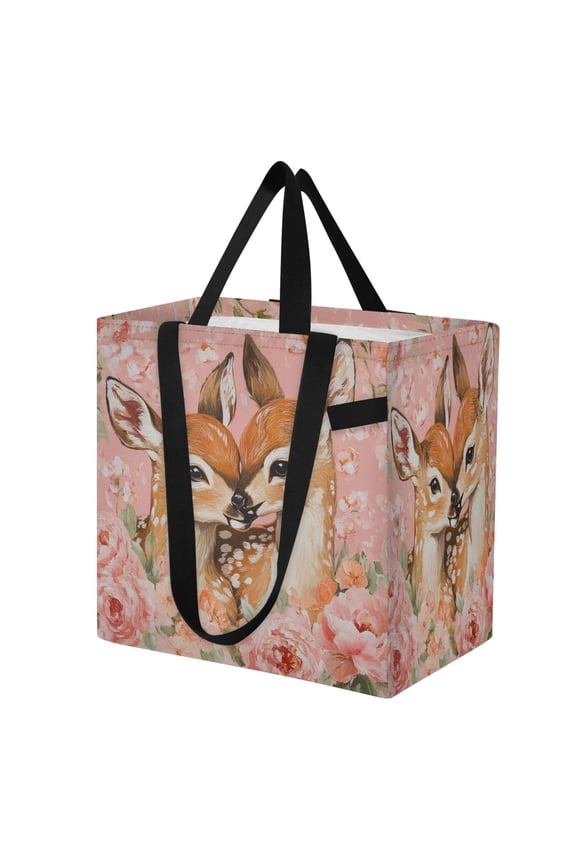 Shoulderbag Canvas Tote Multi-Use Bag In Fawn Romance Pattern