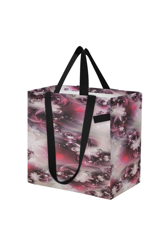 Shoulderbag Canvas Tote Multi-Use Bag In Midnight Blooms Pattern