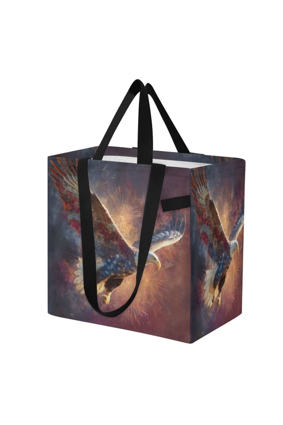 Shoulderbag Canvas Tote Multi-Use Bag In Patriot Eagles Pattern