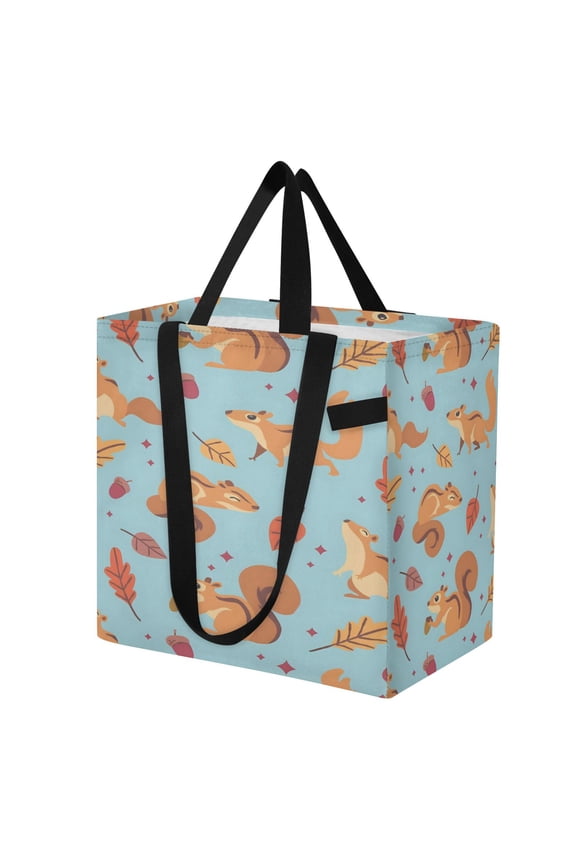 Shoulderbag Canvas Tote Multi-Use Bag In Squirrel Leaf Pattern