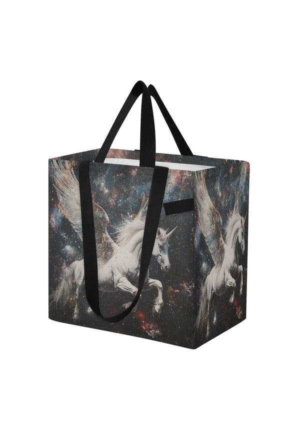 Shoulderbag Canvas Tote Multi-Use Bag In Unicorn in Space Pattern