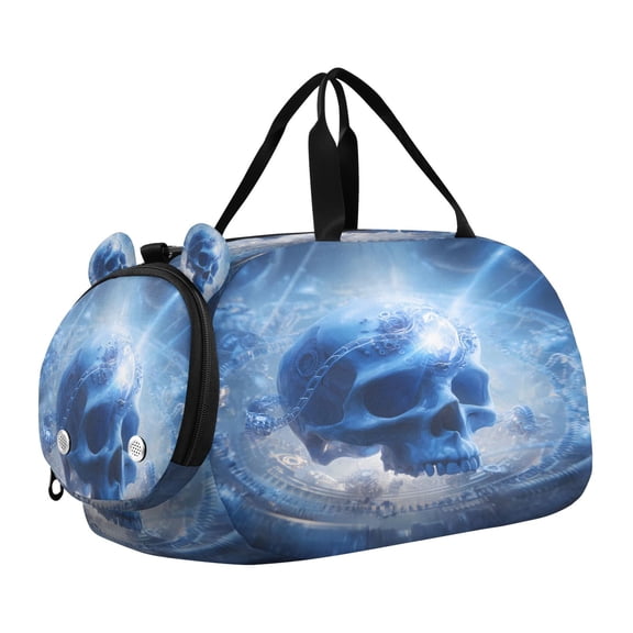 DIXRUYEE Skull Gem Scale Duffel Bag With Ventilated Shoe Pocket & Adjustable Strap for Gym, Dance & Travel